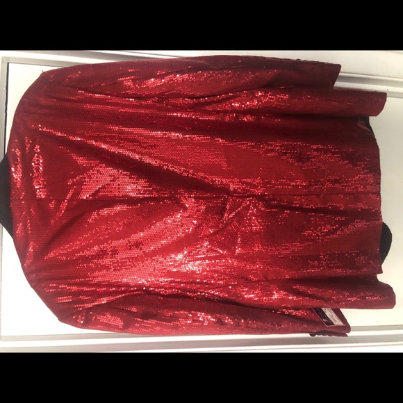 Men's PALLINI RED Metallic Slick Shinny Blazer - Picture 11 of 11